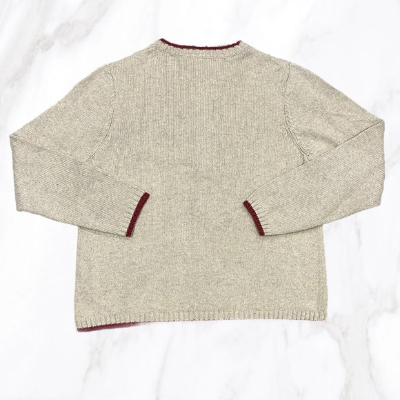 NWOT Croft & Barrow Silk Blend Embroidered Cardinal Full-Zip Cardigan, Size L - Picture 2 of 5